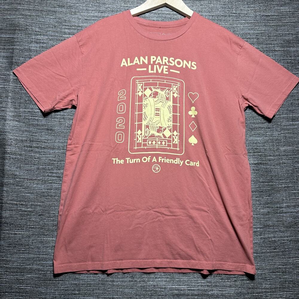 Alan Parsons Shirt Men's XL Red Orange Short Sleeve 2020 Live Tour Friendly Card